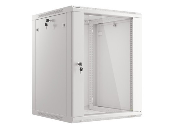 РЭКОВЫЙ ШКАФ 19" НАСТЕННЫЙ 15U/600X600 (ПЛОСКАЯ УПАКОВКА) СО СТЕКЛЯННОЙ ДВЕРЬЮ СЕРЫЙ LANBERG V2