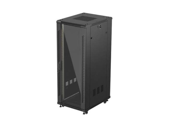 РЭКОВЫЙ ШКАФ 19" СВОБОДНОСТОЯЩИЙ 32U/600X800 (ПЛОСКАЯ УПАКОВКА) СО СТЕКЛЯННОЙ ДВЕРЬЮ ЧЕРНЫЙ LANBERG