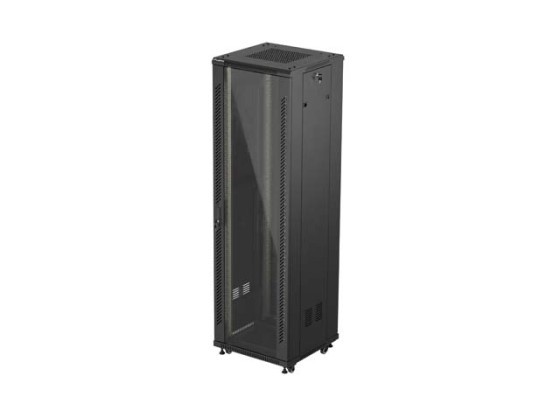 РЭКОВЫЙ ШКАФ 19" СВОБОДНОСТОЯЩИЙ 42U/600X600 (ПЛОСКАЯ УПАКОВКА) СО СТЕКЛЯННОЙ ДВЕРЬЮ ЧЕРНЫЙ LANBERG