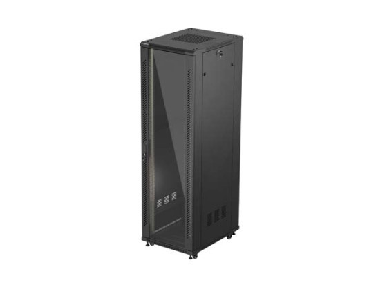 РЭКОВЫЙ ШКАФ 19" СВОБОДНОСТОЯЩИЙ 42U/600X800 (ПЛОСКАЯ УПАКОВКА) СО СТЕКЛЯННОЙ ДВЕРЬЮ ЧЕРНЫЙ LANBERG