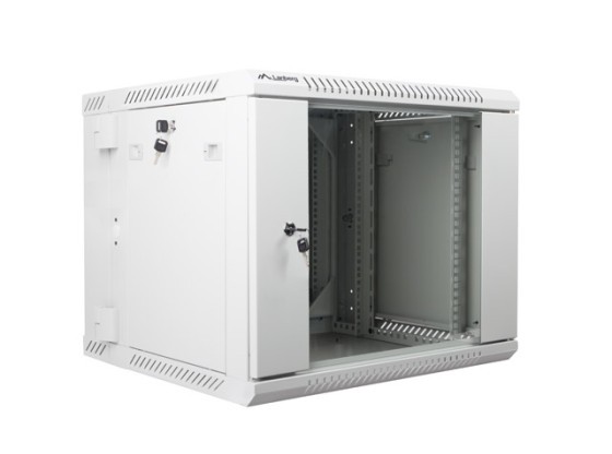 ШКАФ ДЛЯ СТОЙКИ 19" ДВУХСЕКЦИОННЫЙ НАСТЕННЫЙ 9U/600X600 (ПЛОСКАЯ УПАКОВКА) СЕРЫЙ LANBERG