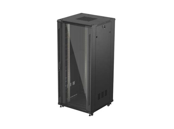 ШКАФ МОНТАЖНЫЙ 19" 37U 800X800 ЧЕРНЫЙ СТЕКЛЯННАЯ ДВЕРЬ LANBERG (ПЛОСКАЯ УПАКОВКА)