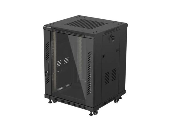 МОНТАЖНАЯ СТОЙКА 19" 15U 600X600 ЧЕРНАЯ СТЕКЛЯННАЯ ДВЕРЬ LANBERG (ПЛОСКАЯ УПАКОВКА)