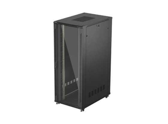 МОНТАЖНЫЙ ШКАФ ДЛЯ СТОЙКИ 19" 42U 800X1200 ЧЕРНЫЙ СТЕКЛЯННАЯ ДВЕРЬ LANBERG (ПЛОСКАЯ УПАКОВКА)