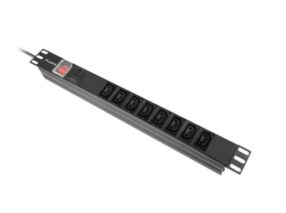 БЛОК РАСПРЕДЕЛЕНИЯ ПИТАНИЯ (БРП) 19" LANBERG 1U 16A 2M 8X IEC C13 SOCKETS BLACK C20