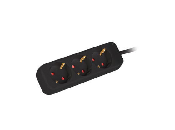РАЗВЕТВИТЕЛЬ ПИТАНИЯ LANBERG 1,5 М 3X РОЗЕТКИ SCHUKO КАЧЕСТВЕННЫЙ МЕДНЫЙ КАБЕЛЬ ЧЕРНЫЙ