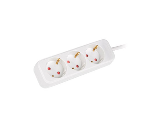 РАЗВЕТВИТЕЛЬ ПИТАНИЯ LANBERG 1,5 М 3X РОЗЕТКИ SCHUKO КАЧЕСТВЕННЫЙ МЕДНЫЙ КАБЕЛЬ БЕЛЫЙ