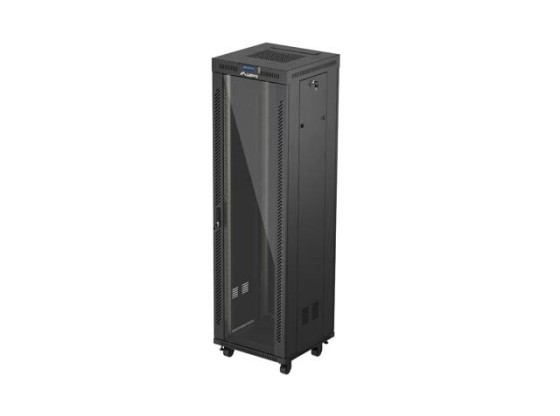 РЭКОВЫЙ ШКАФ 19" СВОБОДНОСТОЯЩИЙ 42U/600X600 (ПЛОСКАЯ УПАКОВКА) СО СТЕКЛЯННОЙ ДВЕРЦЕЙ LCD ЧЕРНЫЙ LANBERG V2