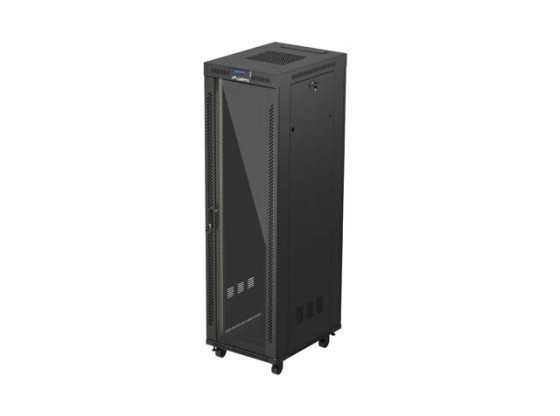 РЭКОВЫЙ ШКАФ 19" ОТДЕЛЬНО СТОЯЩИЙ 42U/600X800 (ПЛОСКАЯ УПАКОВКА) СО СТЕКЛЯННОЙ ДВЕРЬЮ LCD ЧЕРНЫЙ LANBERG V2