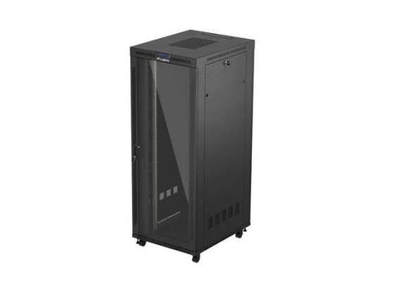 РЭКОВЫЙ ШКАФ 19" СВОБОДНОСТОЯЩИЙ 42U/800X1000 (ПЛОСКАЯ УПАКОВКА) СО СТЕКЛЯННОЙ ДВЕРЬЮ LCD ЧЕРНЫЙ LANBERG V2