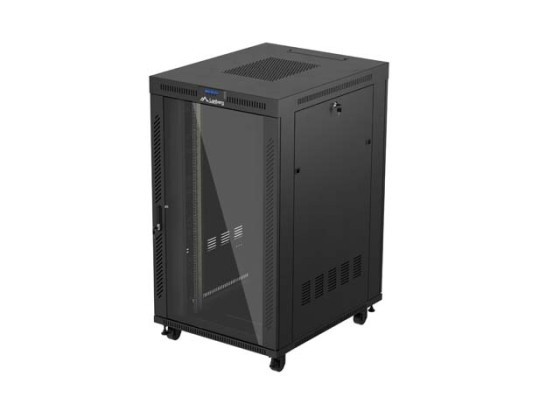 РЭКОВЫЙ ШКАФ 19" СВОБОДНОСТОЯЩИЙ 27U/800X1000 (ПЛОСКАЯ УПАКОВКА) СО СТЕКЛЯННОЙ ДВЕРЦЕЙ LCD ЧЕРНЫЙ LANBERG V2