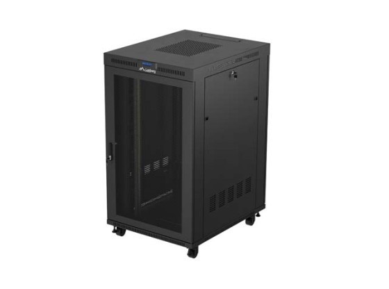 МОНТАЖНАЯ СТОЙКА 19" 27U 800X1000 ЧЕРНЫЙ LCD ПЕРФОРИРОВАННАЯ ДВЕРЬ LANBERG (FLAT PACK) V2
