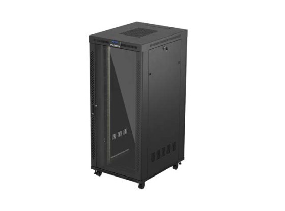 РЭКОВЫЙ ШКАФ 19" СВОБОДНОСТОЯЩИЙ 37U/800X1000 (ПЛОСКАЯ УПАКОВКА) СО СТЕКЛЯННОЙ ДВЕРЬЮ LCD ЧЕРНЫЙ LANBERG V2