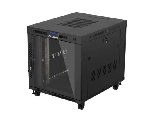 РЭКОВЫЙ ШКАФ 19" СВОБОДНОСТОЯЩИЙ 15U/800X1000 (ПЛОСКАЯ УПАКОВКА) СО СТЕКЛЯННОЙ ДВЕРЬЮ LCD ЧЕРНЫЙ LANBERG V2
