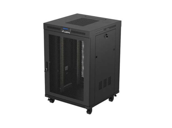 РЭКОВЫЙ ШКАФ 19" СВОБОДНОСТОЯЩИЙ 22U/800X800 (ПЛОСКАЯ УПАКОВКА) ЧЕРНЫЙ СО СТЕКЛЯННОЙ ДВЕРЬЮ LCD LANBERG V2