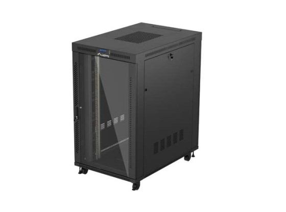 РЭКОВЫЙ ШКАФ 19" СВОБОДНОСТОЯЩИЙ 27U/800X1200 (ПЛОСКАЯ УПАКОВКА) СО СТЕКЛЯННОЙ ДВЕРЬЮ LCD ЧЕРНЫЙ LANBERG