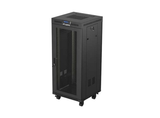 РЭКОВЫЙ ШКАФ 19" СВОБОДНОСТОЯЩИЙ 27U/600X600 (ПЛОСКАЯ УПАКОВКА) С СЕТЧАТОЙ ДВЕРЦЕЙ LCD ЧЕРНЫЙ LANBERG V2