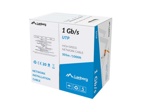 LAN КАБЕЛЬ 1GB/S 305M SOLID CCA ORANGE LANBERG