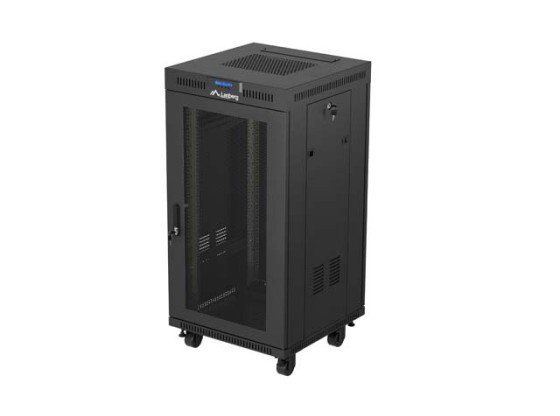 РЭКОВЫЙ ШКАФ 19" СВОБОДНОСТОЯЩИЙ 22U/600X600 (ПЛОСКАЯ УПАКОВКА) С СЕТЧАТОЙ ДВЕРЦЕЙ LCD ЧЕРНЫЙ LANBERG V2