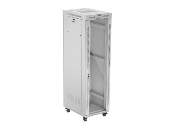 МОНТАЖНАЯ СТОЙКА 19" 42U 600X800 СЕРАЯ СТЕКЛЯННАЯ ДВЕРЬ LCD LANBERG (FLAT PACK) V2