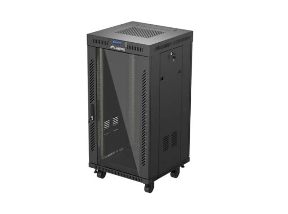 МОНТАЖНАЯ СТОЙКА 19" 22U 600X600 ЧЕРНАЯ СТЕКЛЯННАЯ ДВЕРЬ LANBERG (ПЛОСКАЯ УПАКОВКА) V2