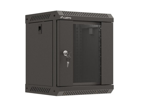 МОНТАЖНАЯ СТОЙКА 10" 6U 300X300 ЧЕРНАЯ СТЕКЛЯННАЯ ДВЕРЬ LANBERG (ПЛОСКАЯ УПАКОВКА)