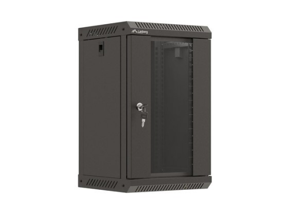 МОНТАЖНАЯ СТОЙКА 10" 9U 300X300 ЧЕРНАЯ СТЕКЛЯННАЯ ДВЕРЬ LANBERG (ПЛОСКАЯ УПАКОВКА)
