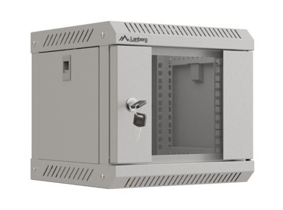 МОНТАЖНАЯ СТОЙКА 10" 4U 300X300 СЕРАЯ СТЕКЛЯННАЯ ДВЕРЬ LANBERG (ПЛОСКАЯ УПАКОВКА)