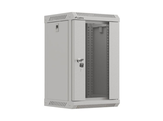 МОНТАЖНАЯ СТОЙКА 10" 9U 300X300 СЕРАЯ СТЕКЛЯННАЯ ДВЕРЬ LANBERG (ПЛОСКАЯ УПАКОВКА)