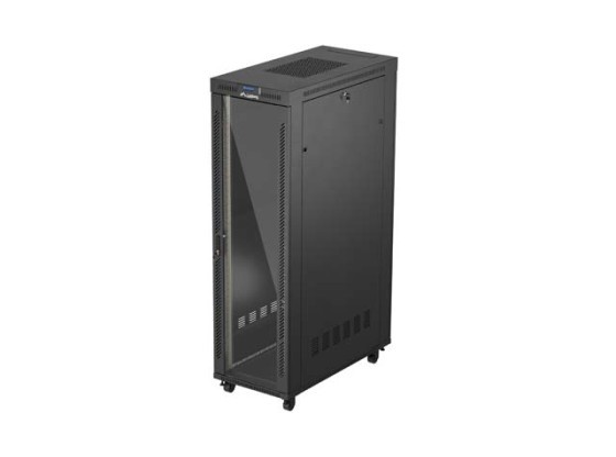 МОНТАЖНАЯ СТОЙКА 19" 42U 600X1200 ЧЕРНАЯ СТЕКЛЯННАЯ ДВЕРЬ LCD LANBERG (FLAT PACK) V2