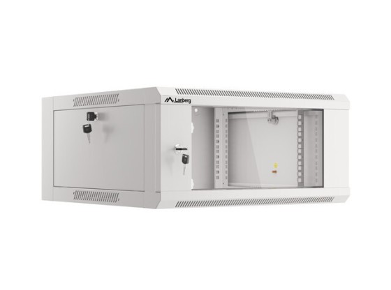 МОНТАЖНАЯ СТОЙКА 19" 4U 600 СЕРАЯ СТЕКЛЯННАЯ ДВЕРЬ LANBERG (В СБОРЕ)