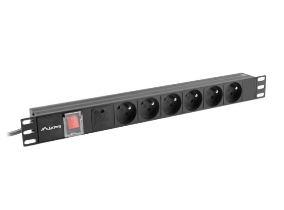 УДЛИНИТЕЛЬ ПИТАНИЯ PDU 19" LANBERG 1U 10A 6X 230V PL 2M BLACK C14