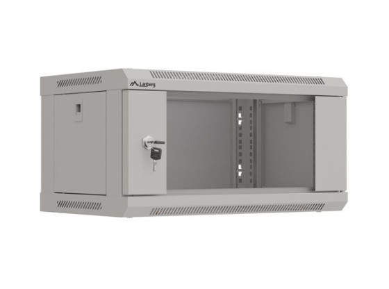 МОНТАЖНАЯ СТОЙКА 19" 4U 540X350 СЕРАЯ СТЕКЛЯННАЯ ДВЕРЬ LANBERG (ПЛОСКАЯ УПАКОВКА)