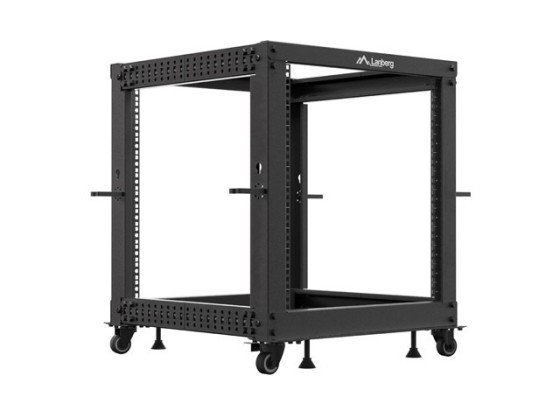 ОТКРЫТАЯ СТОЙКА 19" 12U 600X600-1100 РЕГУЛИРУЕМАЯ ЧЕРНАЯ LANBERG