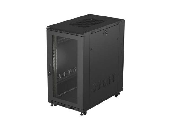 МОНТАЖНАЯ СТОЙКА 19" 22U 600X1000 ЧЕРНАЯ ПЕРФОРИРОВАННАЯ ДВЕРЬ LANBERG (ПЛОСКАЯ УПАКОВКА)