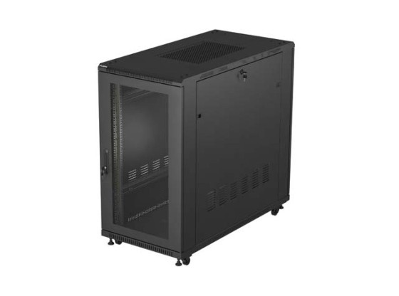 МОНТАЖНЫЙ ШКАФ-СТОЙКА 19" 22U 600X1200 ЧЁРНАЯ ПЕРФОРИРОВАННАЯ ДВЕРЬ LANBERG (ПЛОСКАЯ УПАКОВКА)