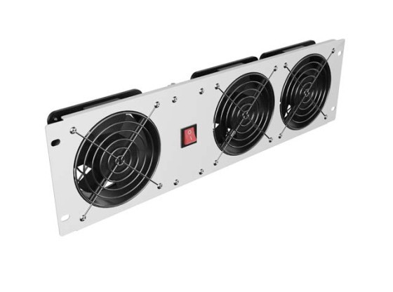 ВЕРТИКАЛЬНАЯ ВЕНТИЛЯЦИОННАЯ ПАНЕЛЬ 19" 3U ДЛЯ СТОЙКИ ТРИ ВЕНТИЛЯТОРА 230V СЕРЫЙ LANBERG
