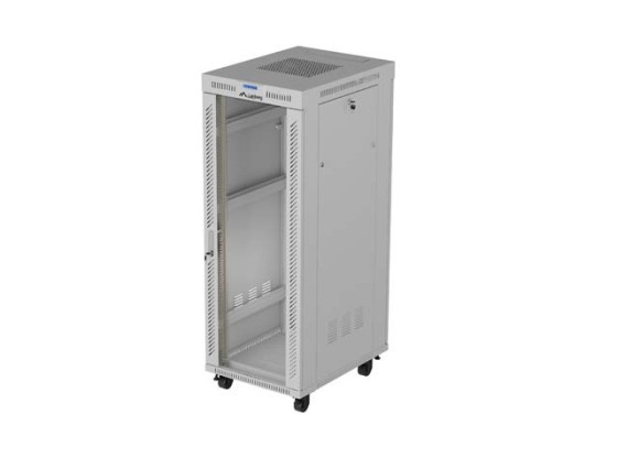 МОНТАЖНАЯ СТОЙКА 19" 32U 600X800 СЕРАЯ СТЕКЛЯННАЯ ДВЕРЬ LCD LANBERG (FLAT PACK) V2