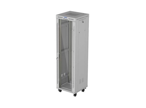 ШКАФ МОНТАЖНЫЙ 19" 42U 600X600 СЕРЫЙ СТЕКЛЯННАЯ ДВЕРЬ LCD LANBERG (FLAT PACK) V2