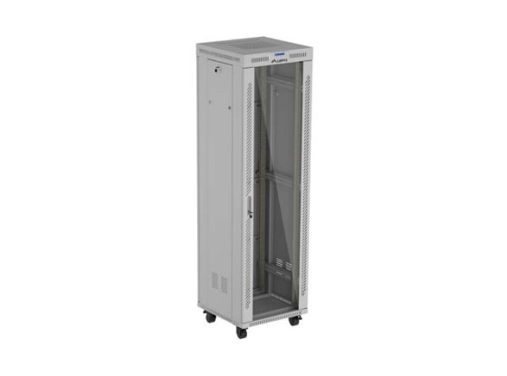 ШКАФ МОНТАЖНЫЙ 19" 42U 600X600 СЕРЫЙ СТЕКЛЯННАЯ ДВЕРЬ LCD LANBERG (FLAT PACK) V2