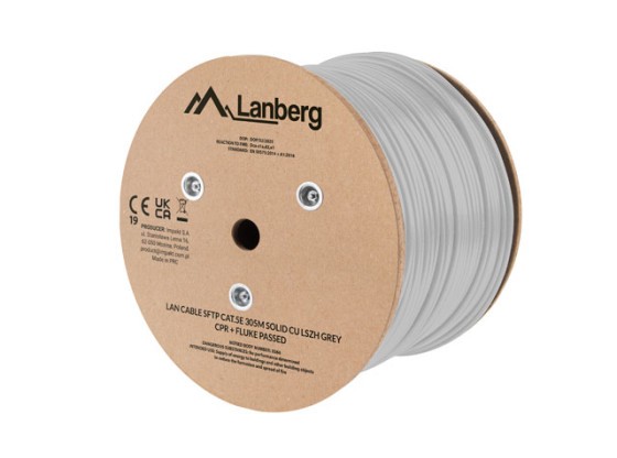 LAN КАБЕЛЬ CAT.5E SFTP 305M SOLID CU LSZH GREY CPR + FLUKE PASSED LANBERG
