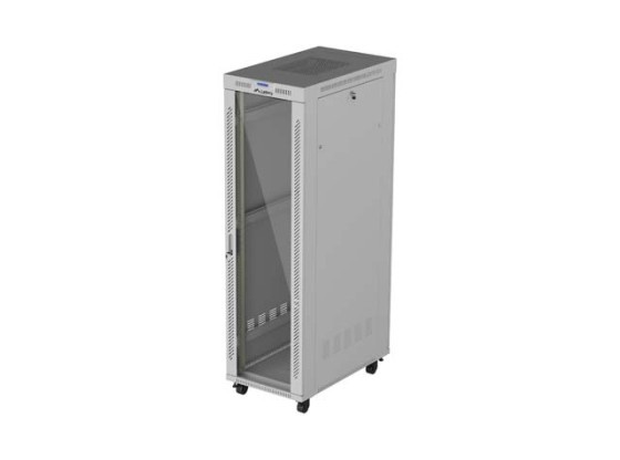 19-дюймовый отдельно стоящий серверный шкаф 42U/600×1000 (в разобранном виде) со стеклянной дверью, LCD, серый, LANBERG