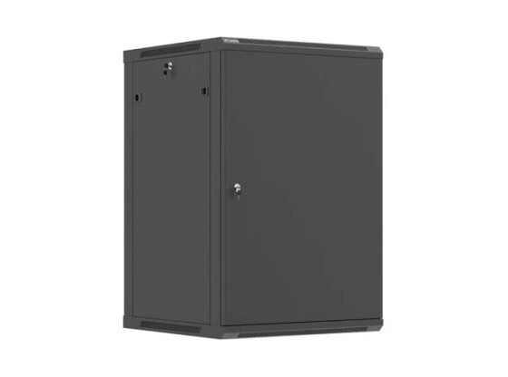 19-дюймовый настенный серверный шкаф 18U/600×600 (в разобранном виде) с металлической дверью, чёрный, LANBERG