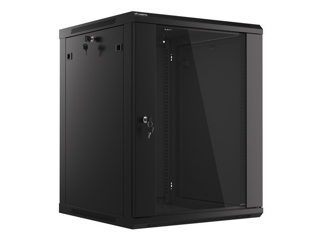 РЭКОВЫЙ ШКАФ 19" НАСТЕННЫЙ 15U/600X600 (ПЛОСКАЯ УПАКОВКА) СО СТЕКЛЯННОЙ ДВЕРЬЮ ЧЕРНЫЙ LANBERG V2