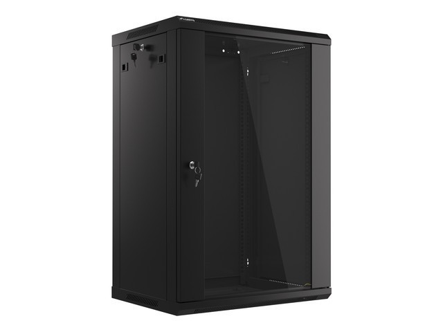РЭКОВЫЙ ШКАФ 19" НАСТЕННЫЙ 18U/600X450 (ПЛОСКАЯ УПАКОВКА) СО СТЕКЛЯННОЙ ДВЕРЬЮ ЧЕРНЫЙ LANBERG V2