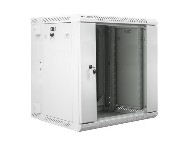 ШКАФ ДЛЯ СТОЙКИ 19" ДВУХСЕКЦИОННЫЙ НАСТЕННЫЙ 12U/600X600 (ПЛОСКАЯ УПАКОВКА) СЕРЫЙ LANBERG