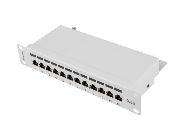 ПАТЧ-ПАНЕЛЬ 12PORT 1U 10" CAT.6 FTP ЭКРАНИРОВАННАЯ СЕРАЯ LANBERG
