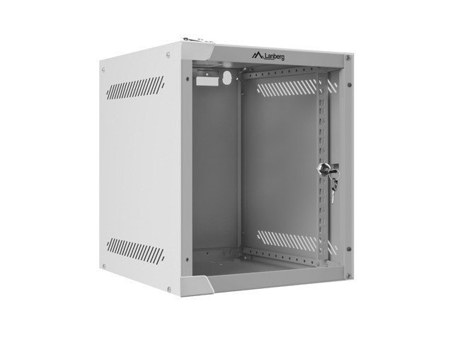 ШКАФ ДЛЯ СТОЙКИ 10" НАСТЕННЫЙ 6U/280X310 (ПЛОСКАЯ УПАКОВКА) СО СТЕКЛЯННОЙ ДВЕРЬЮ СЕРЫЙ LANBERG