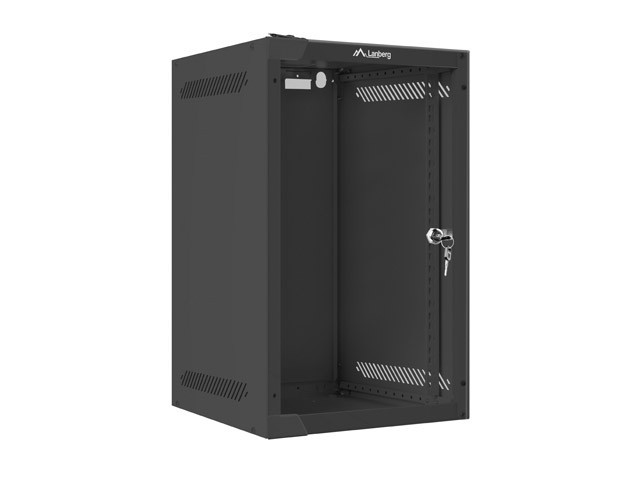 ШКАФ ДЛЯ СТОЙКИ 10" НАСТЕННЫЙ 9U/280X310 (ПЛОСКАЯ УПАКОВКА) СО СТЕКЛЯННОЙ ДВЕРЬЮ ЧЕРНЫЙ LANBERG