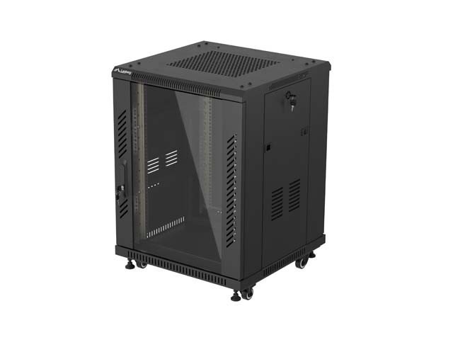 МОНТАЖНАЯ СТОЙКА 19" 15U 600X600 ЧЕРНАЯ СТЕКЛЯННАЯ ДВЕРЬ LANBERG (ПЛОСКАЯ УПАКОВКА)